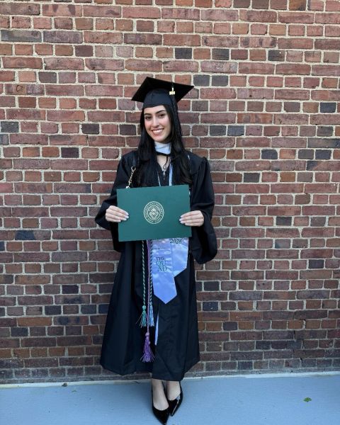 Laili Shahrestani at her Manhattan University graduation
